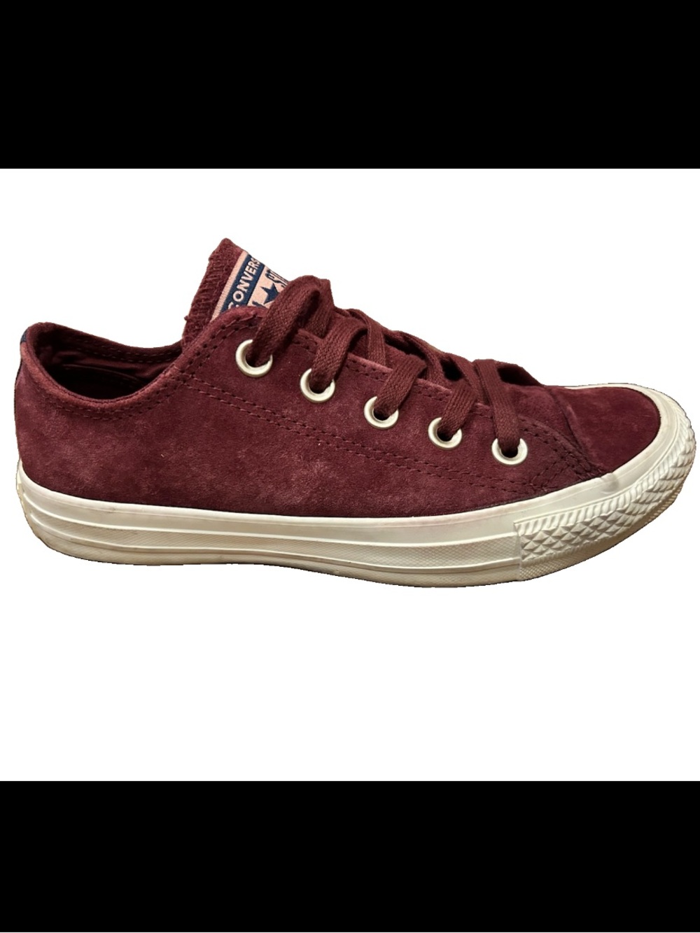 Converse Suede Low Top Sneakers Burgundy Wine Women’s 5